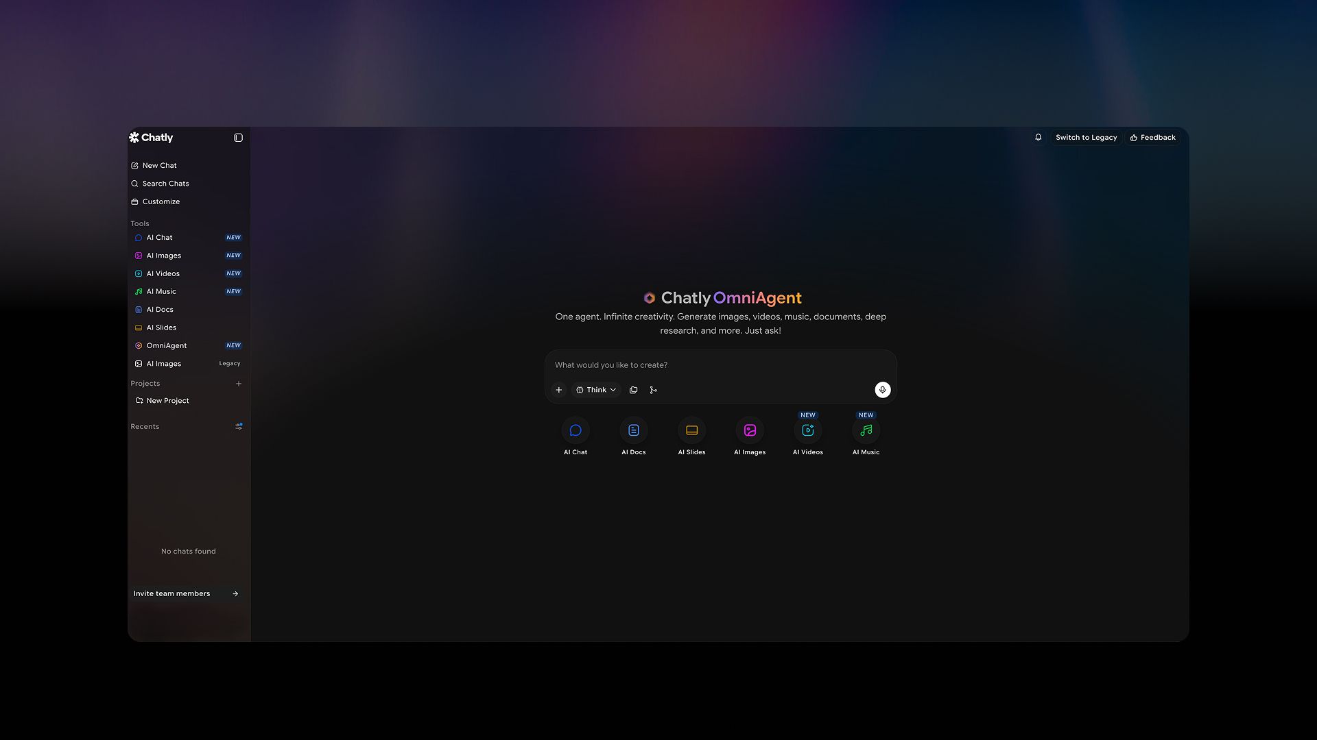 Chatly Omniagent for AI Chat, Image generation, Video generation, Music composition, and document and presentation generation.jpg