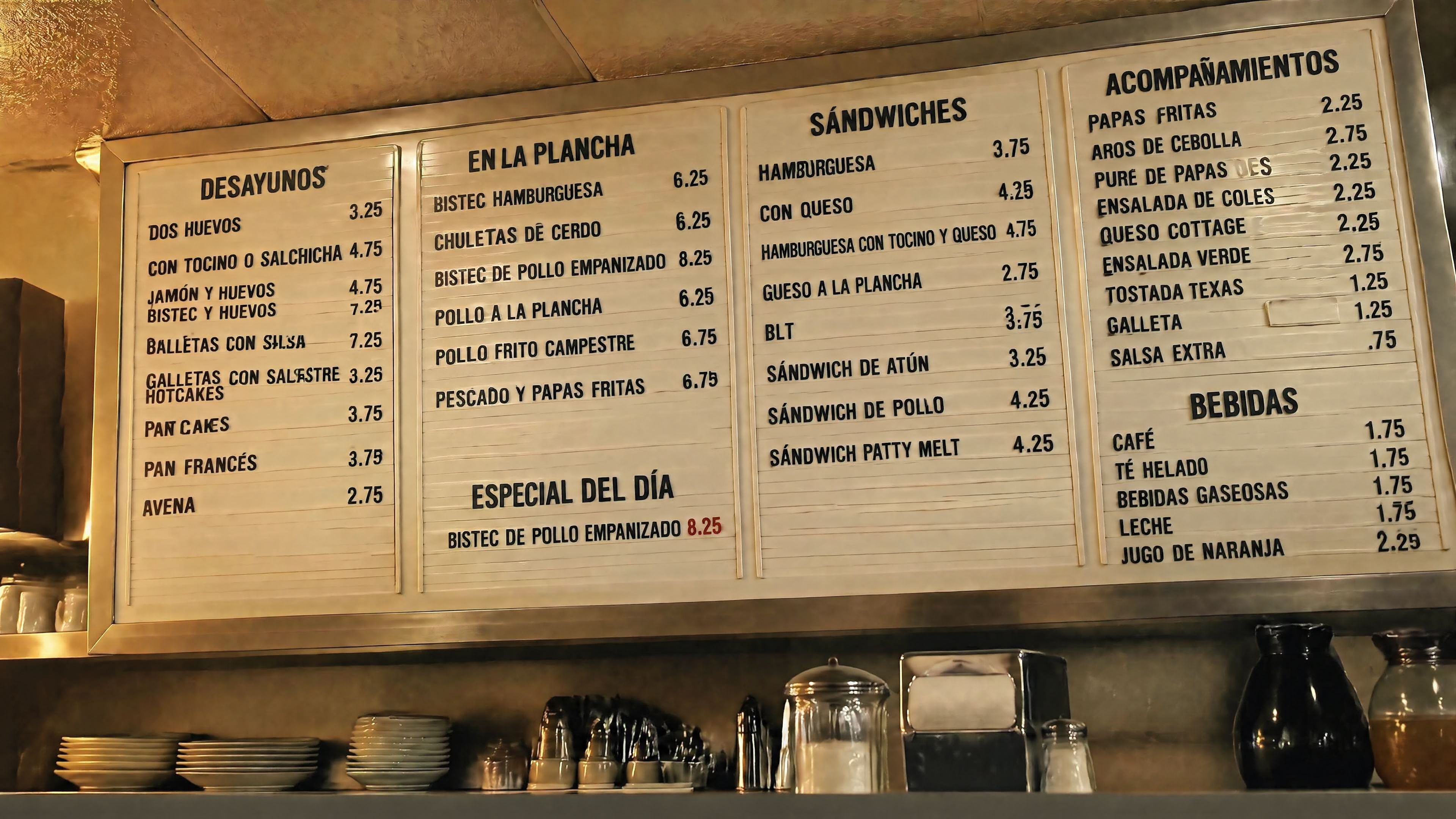 Diner menu board by GPT image 2