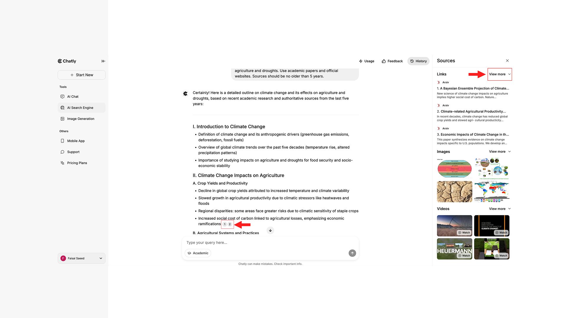 View Citations on Chatly AI Search