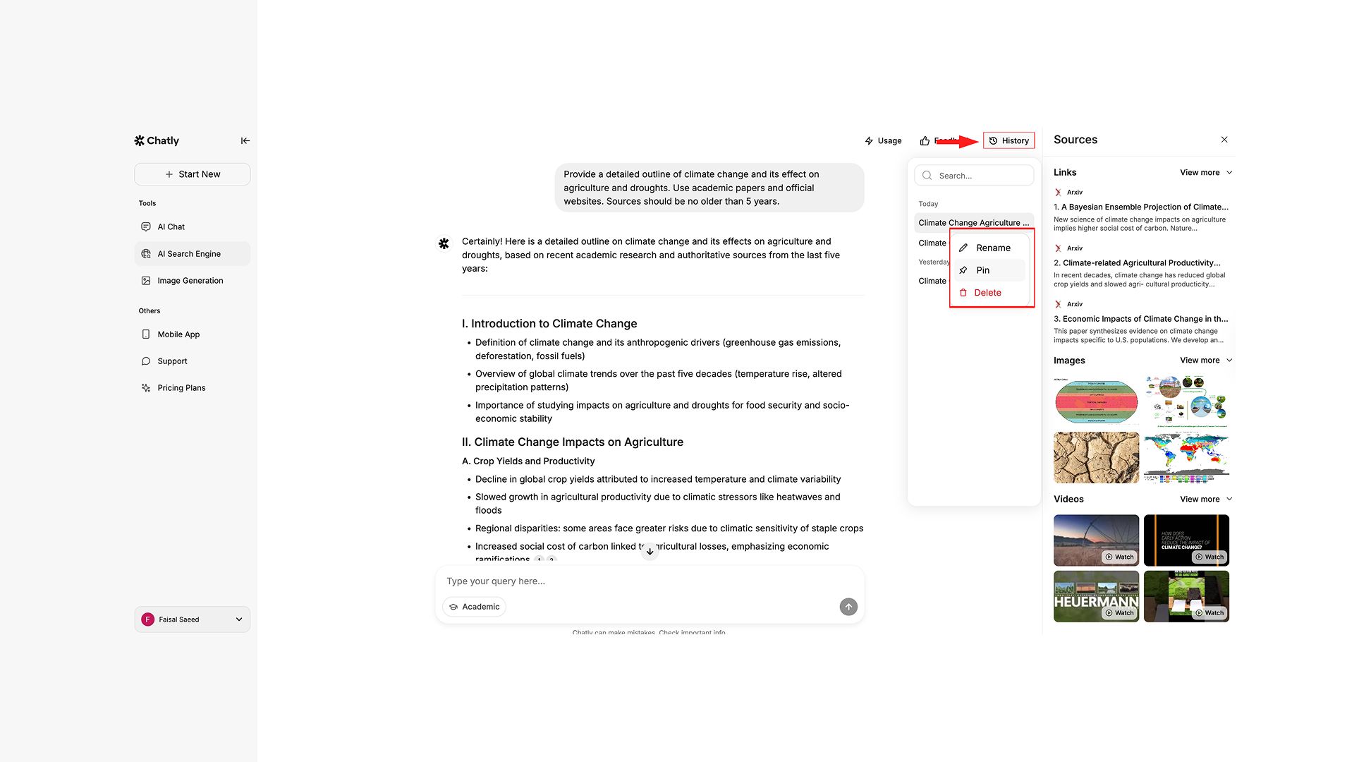 Accessig Search History