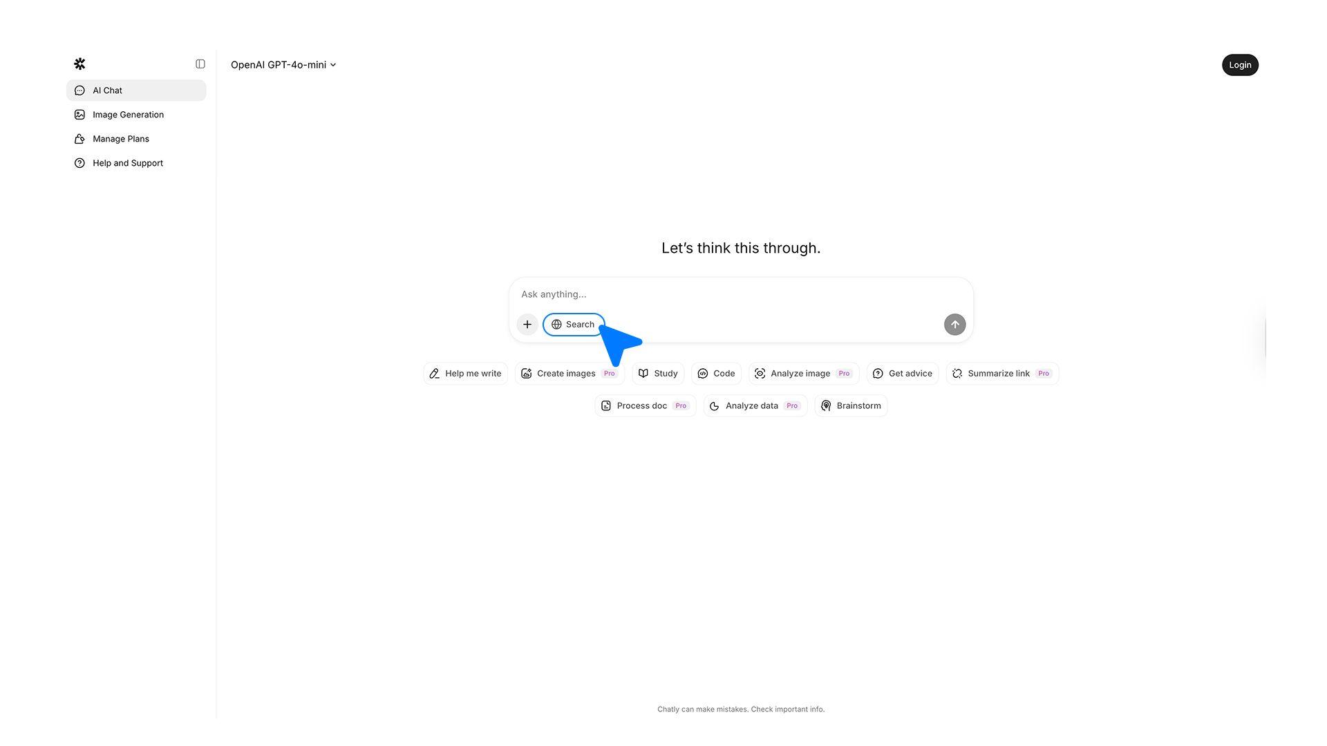 Activate Web Search in AI Chat