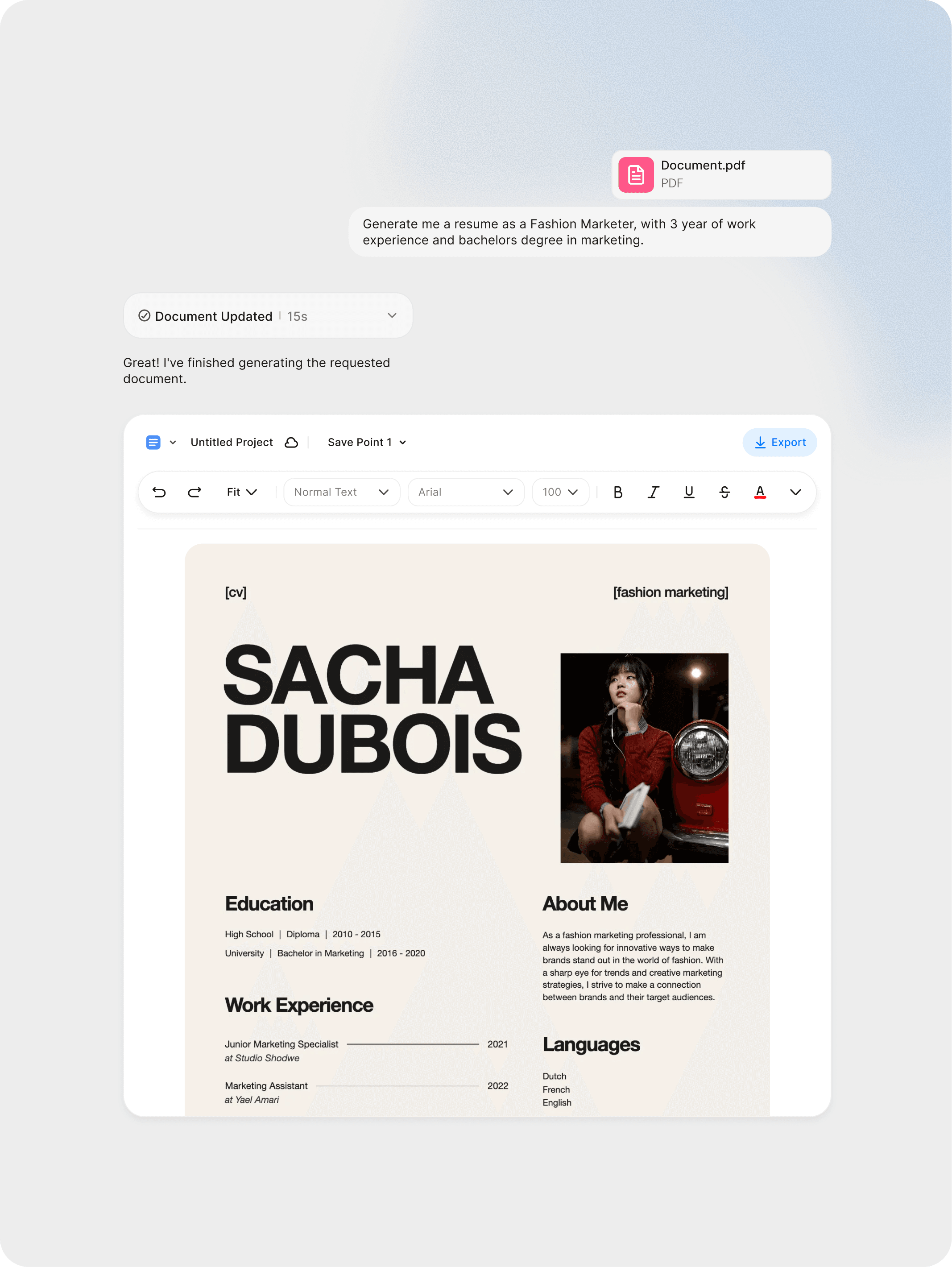 Add Your Details With AI Guidance