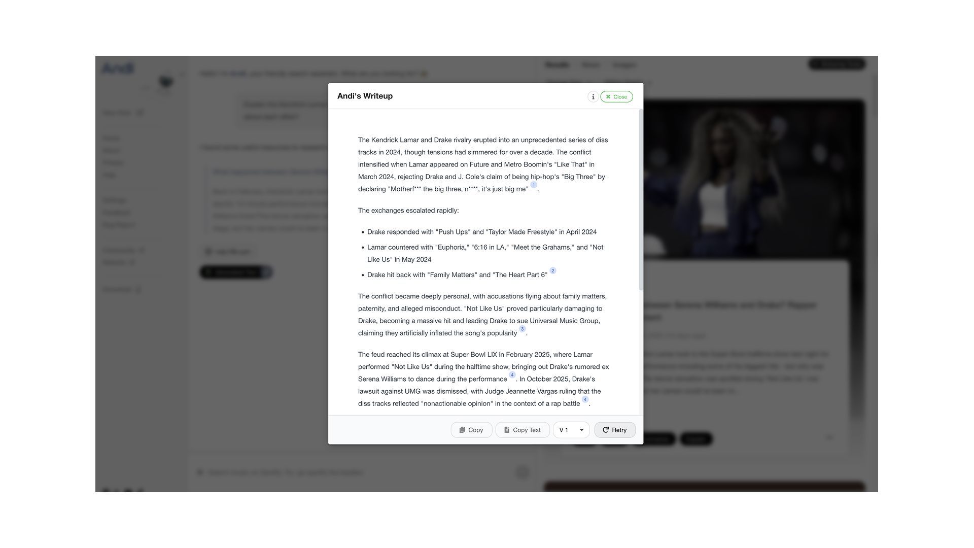Added Andi Search Feature