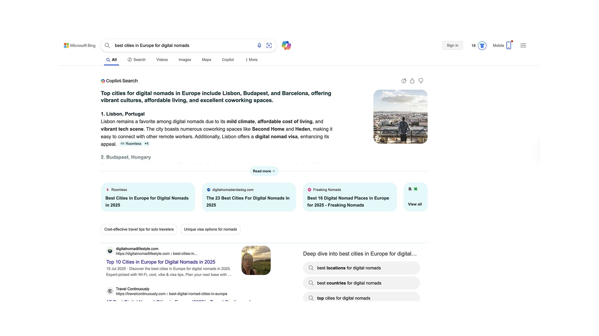 Bing AI Search Results