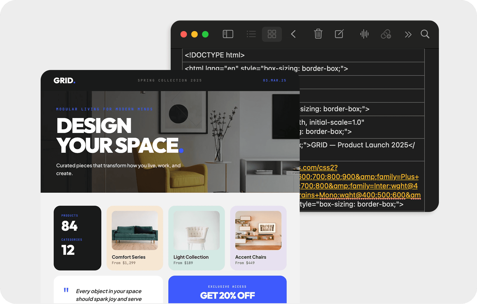 Build From Your Own HTML