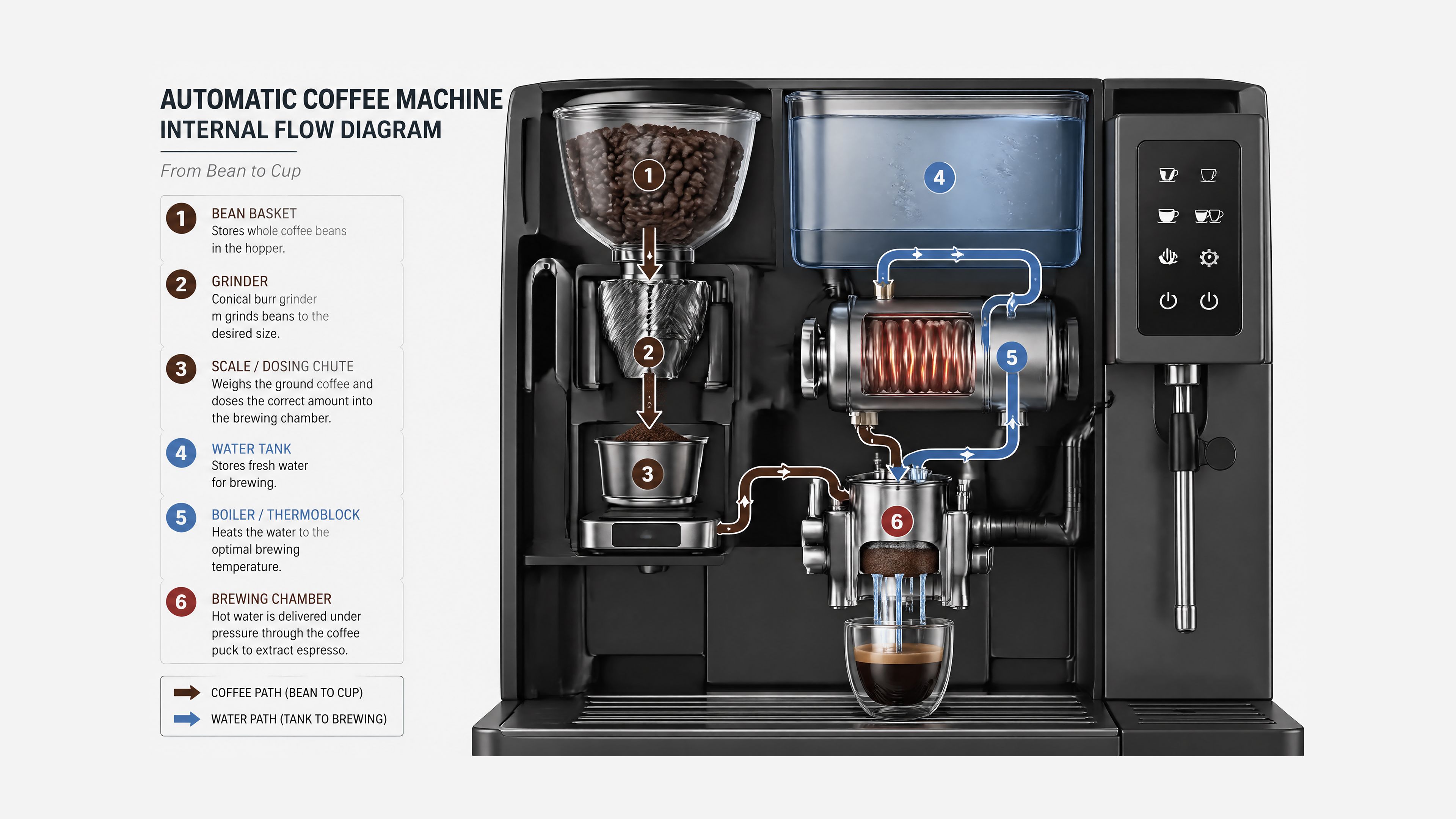 Coffee machine flow infographic