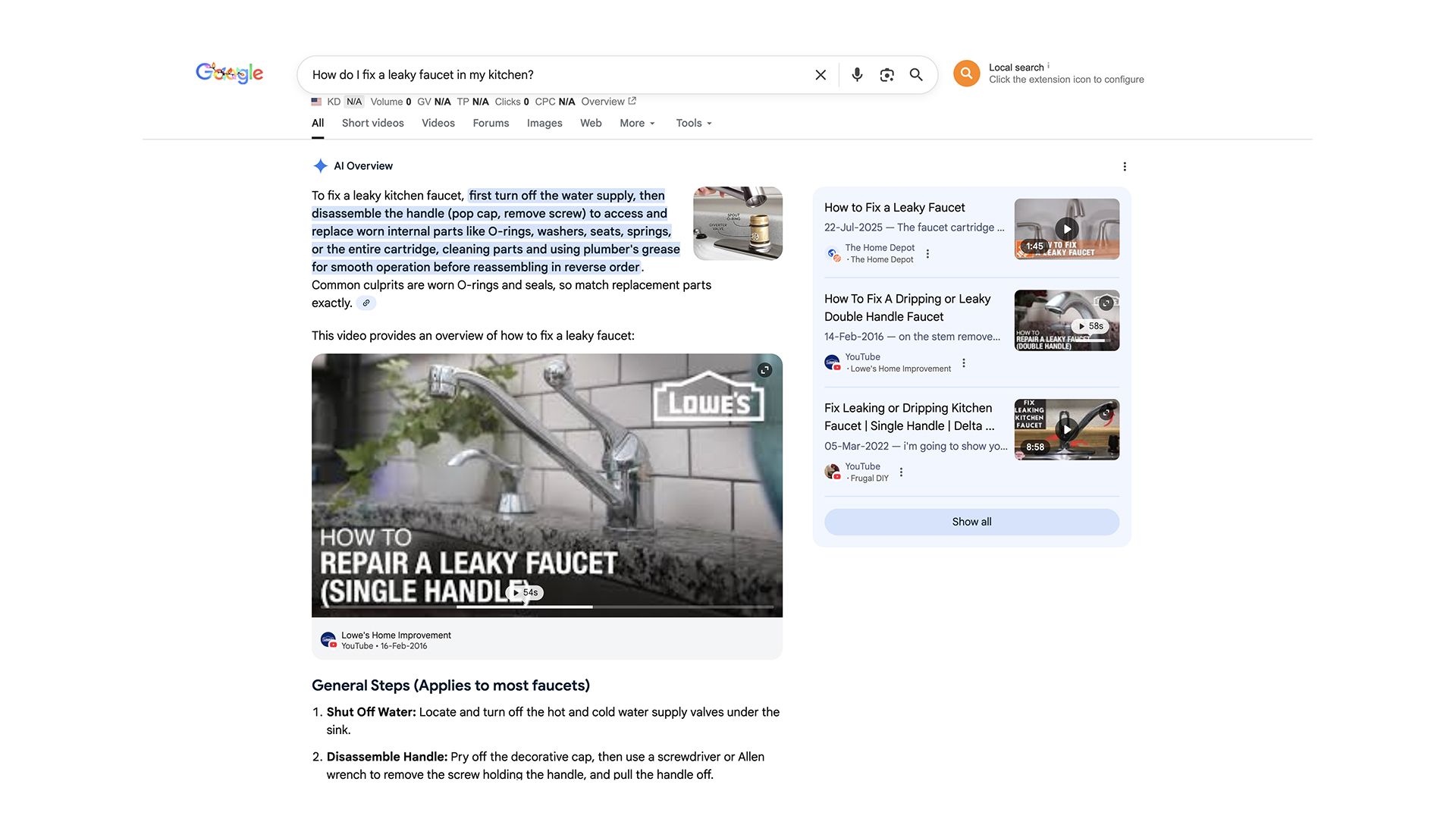 Google AI Overview Result
