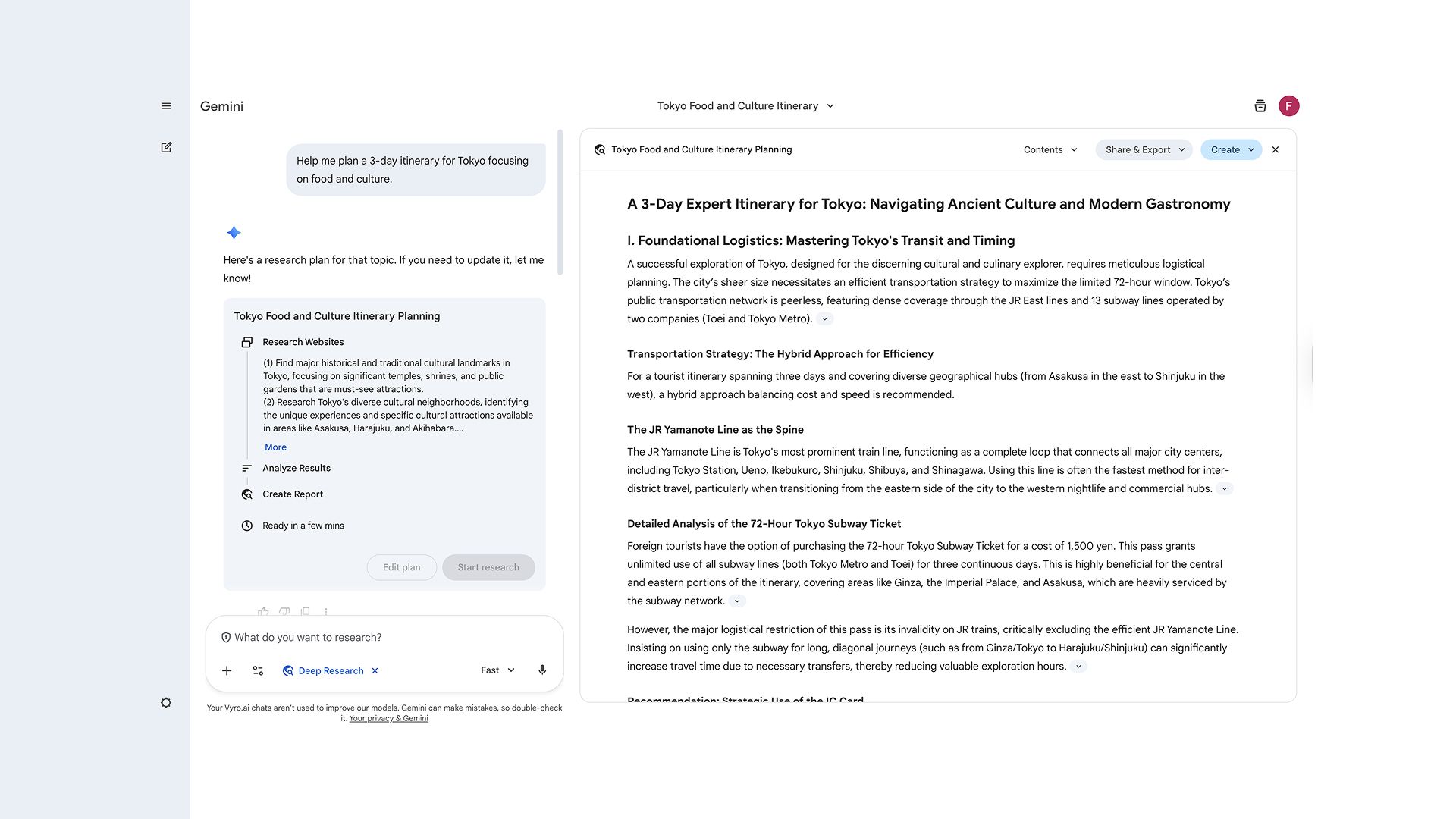 Google Gemini's Web Search Integrated Response