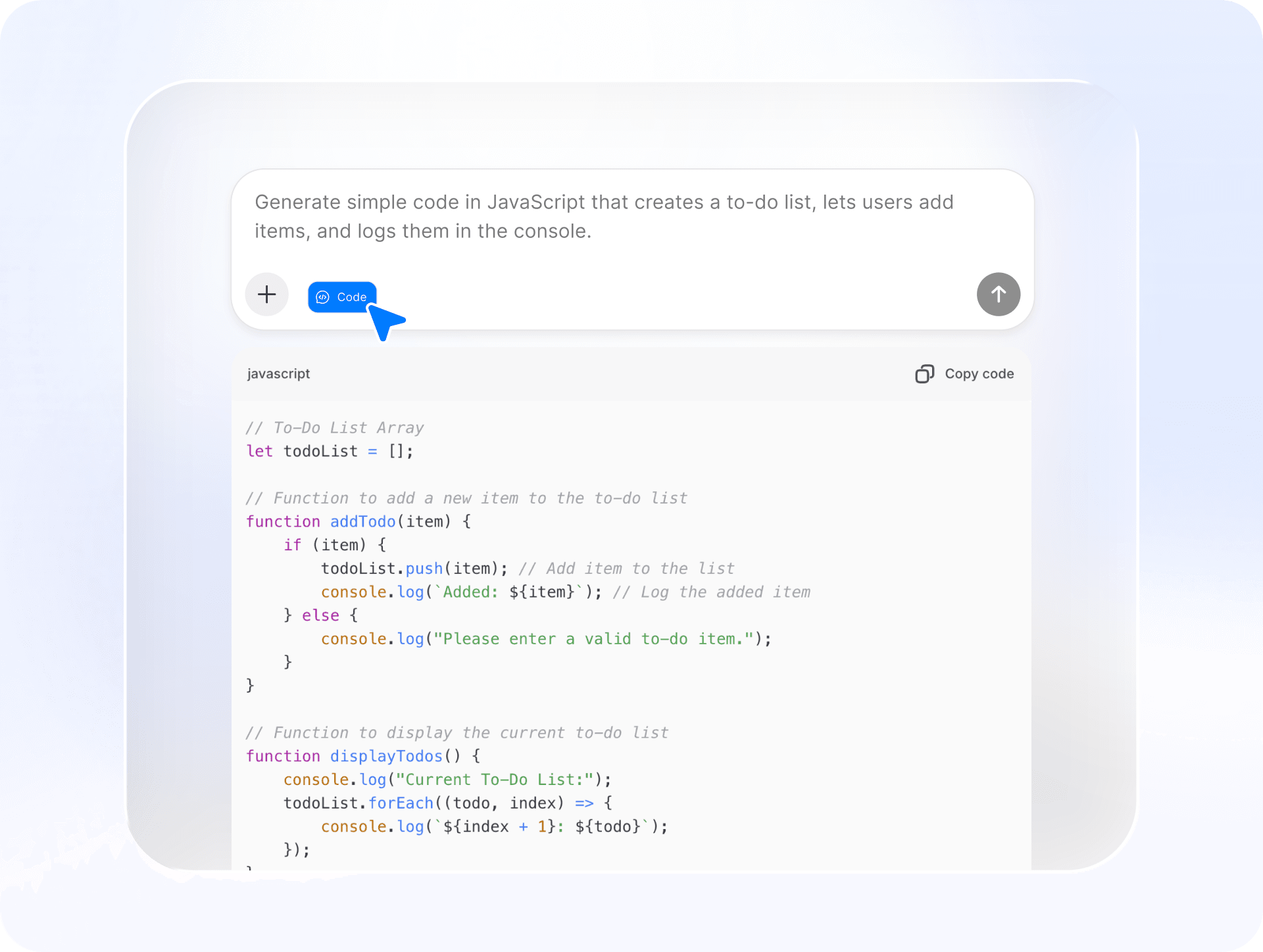 Instant Code Generation