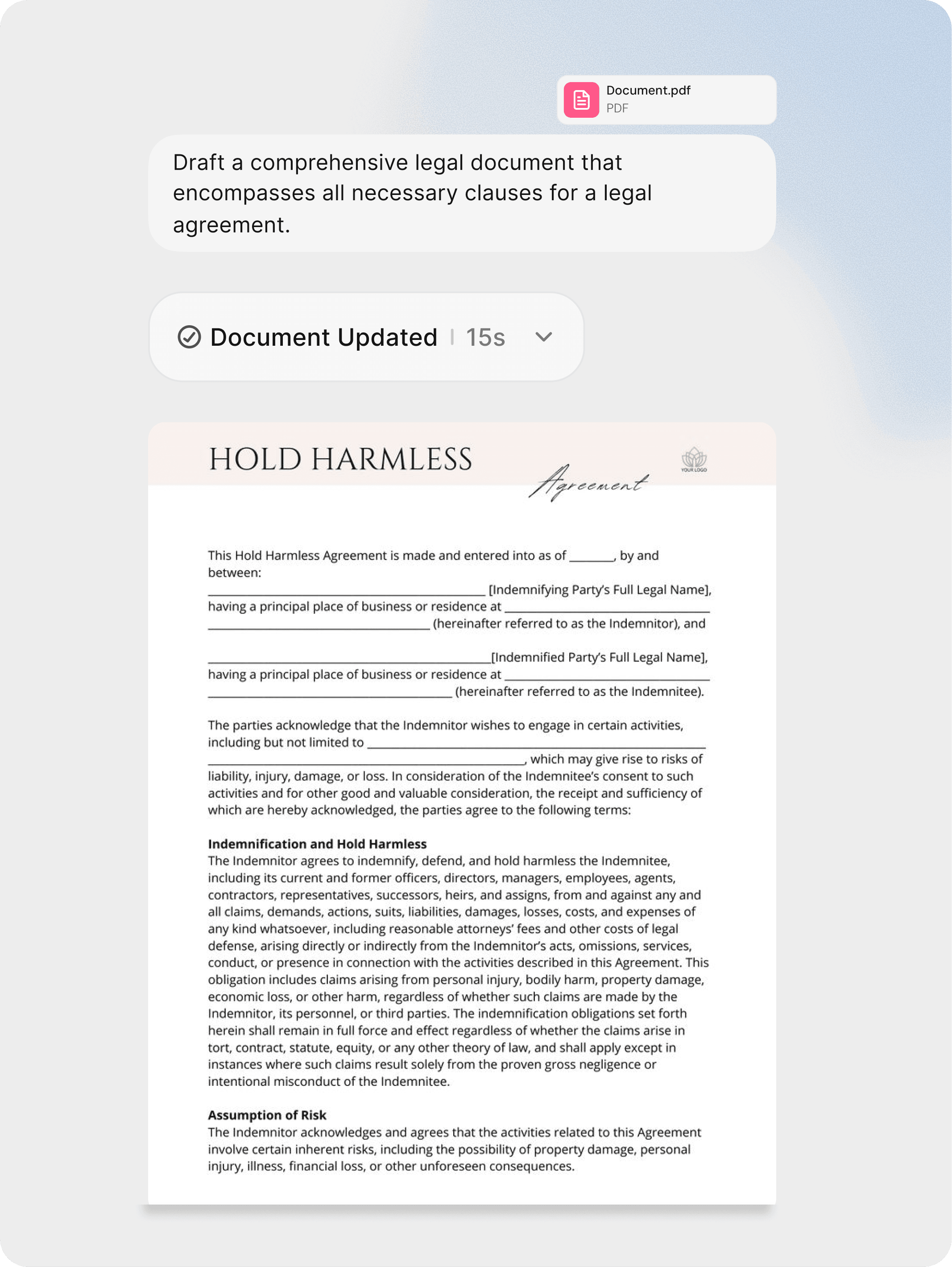 Instant Legal Document Generation