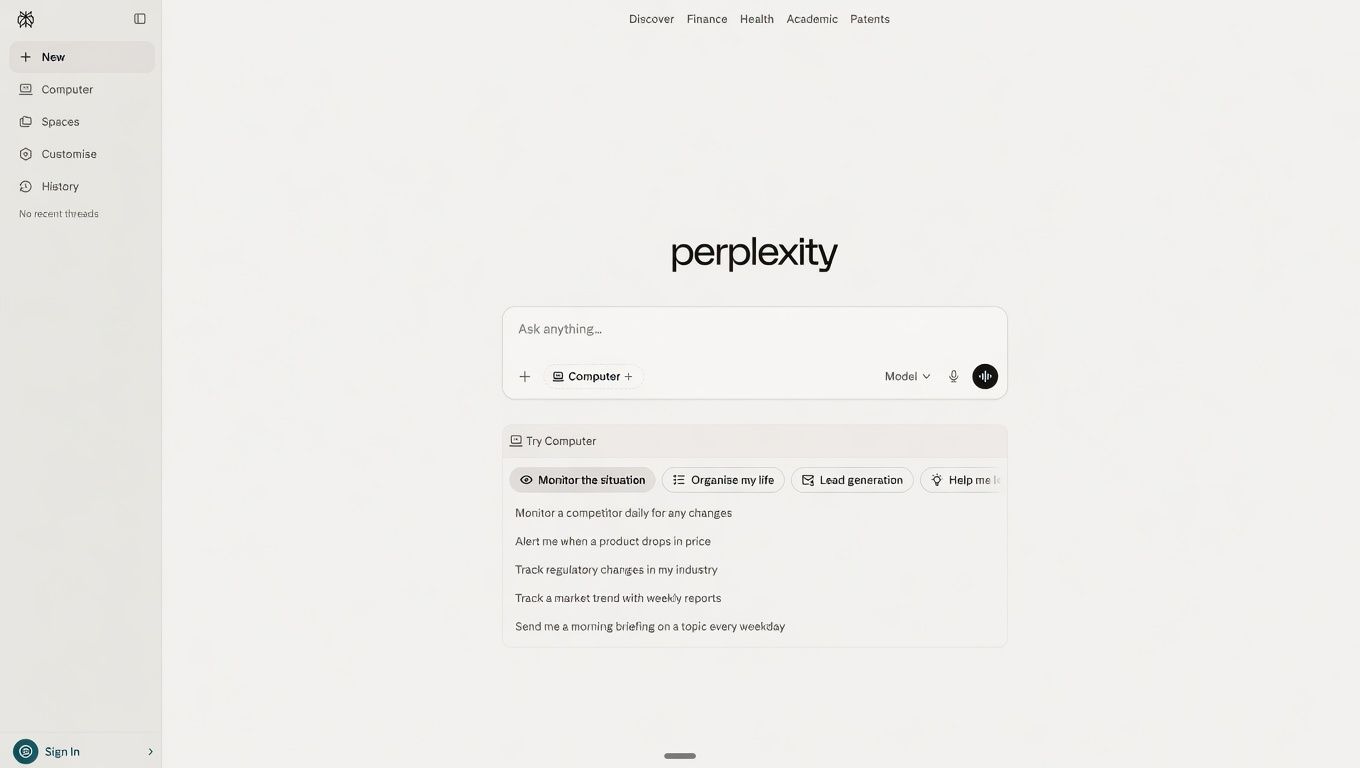 Perplexity AI Dashboard