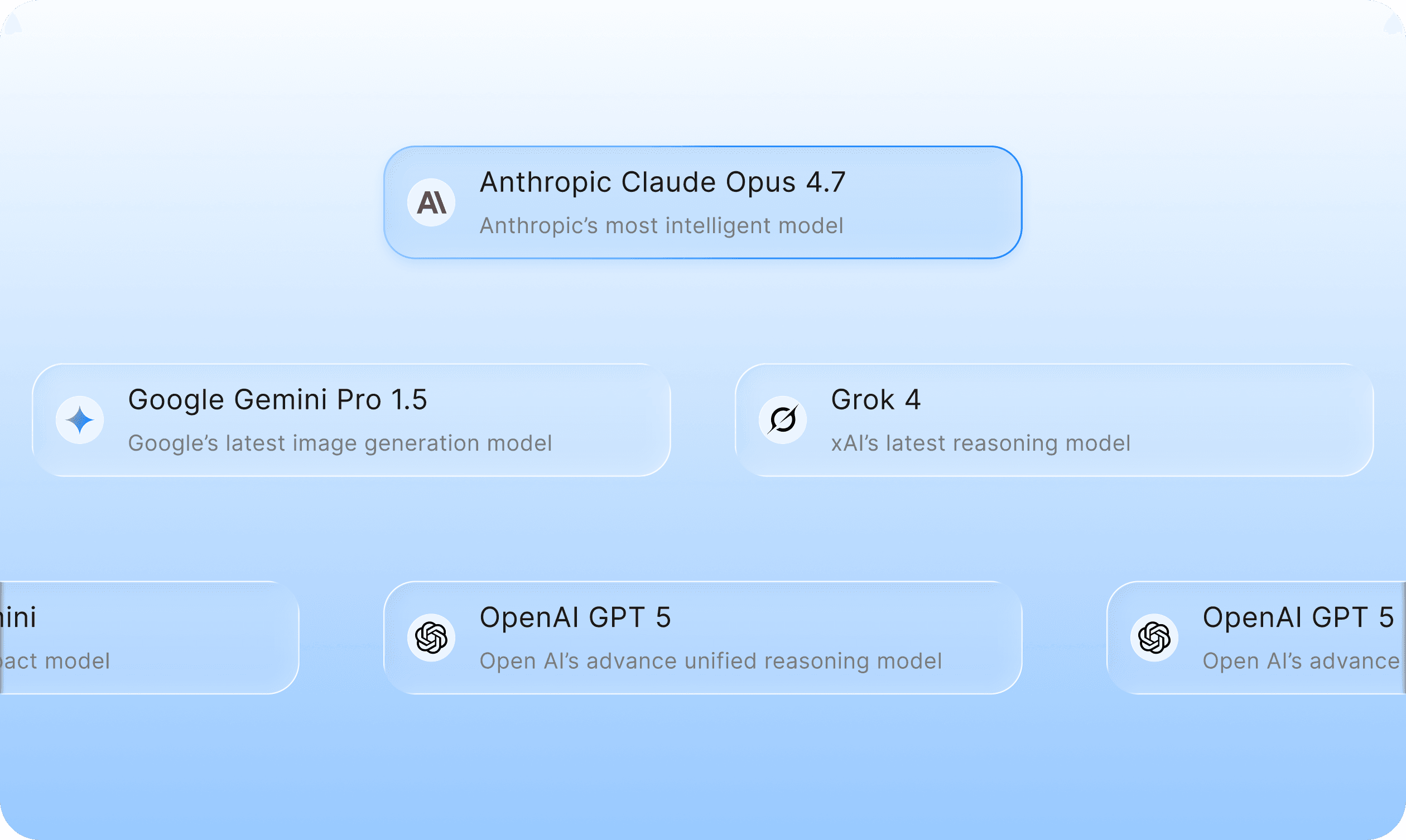 Pick Your AI Model From The List