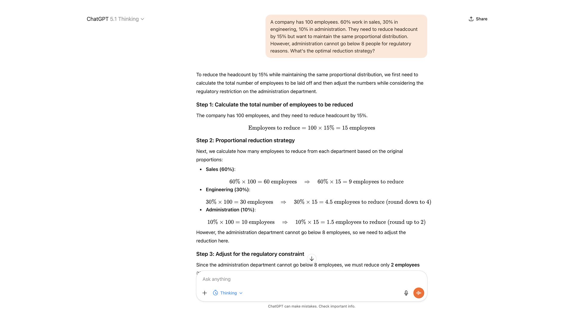 Problem Solving with GPT 5.1 Thinking