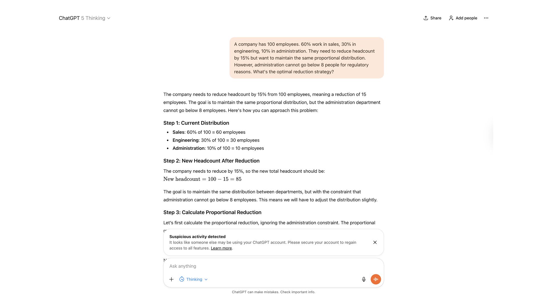 Problem Solving with GPT 5 Thinking