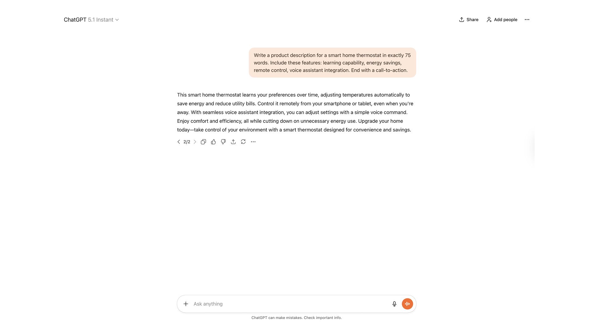 Product Description Generated by GPT-5.1 Instant