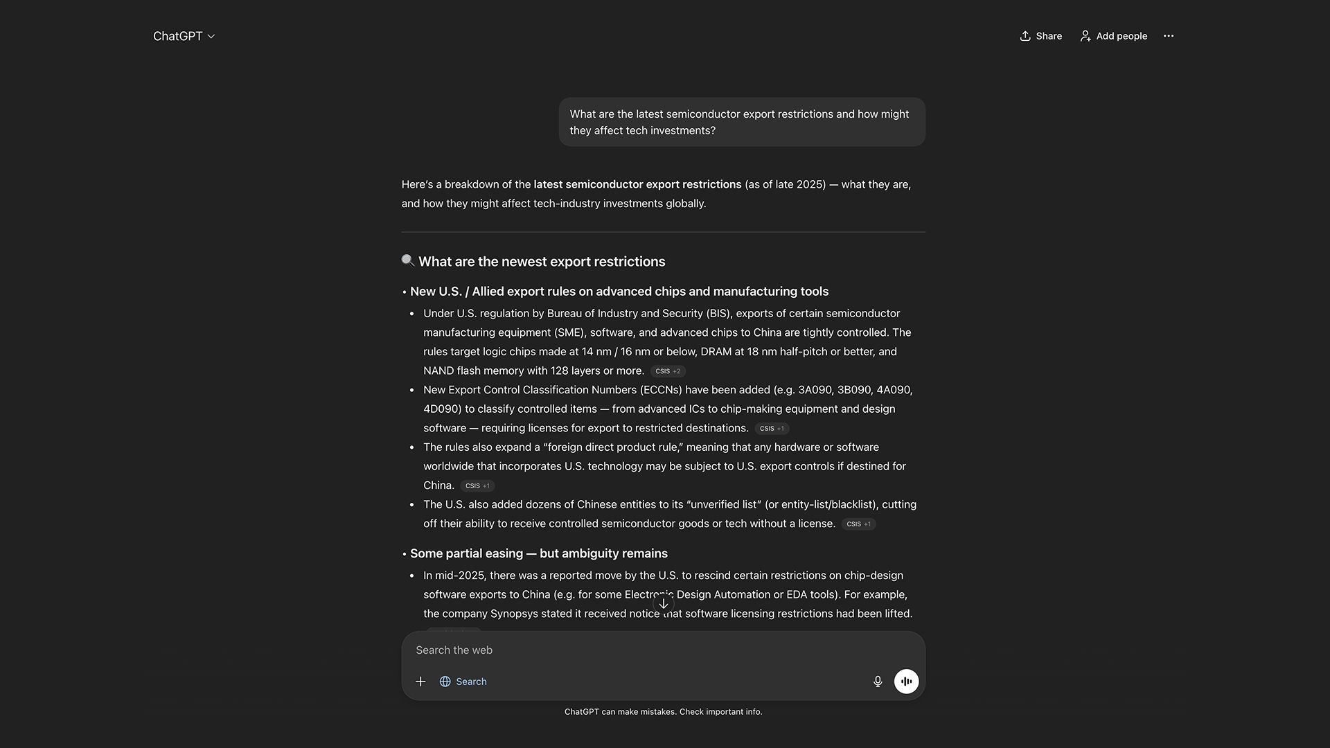 Web Search Through ChatGPT