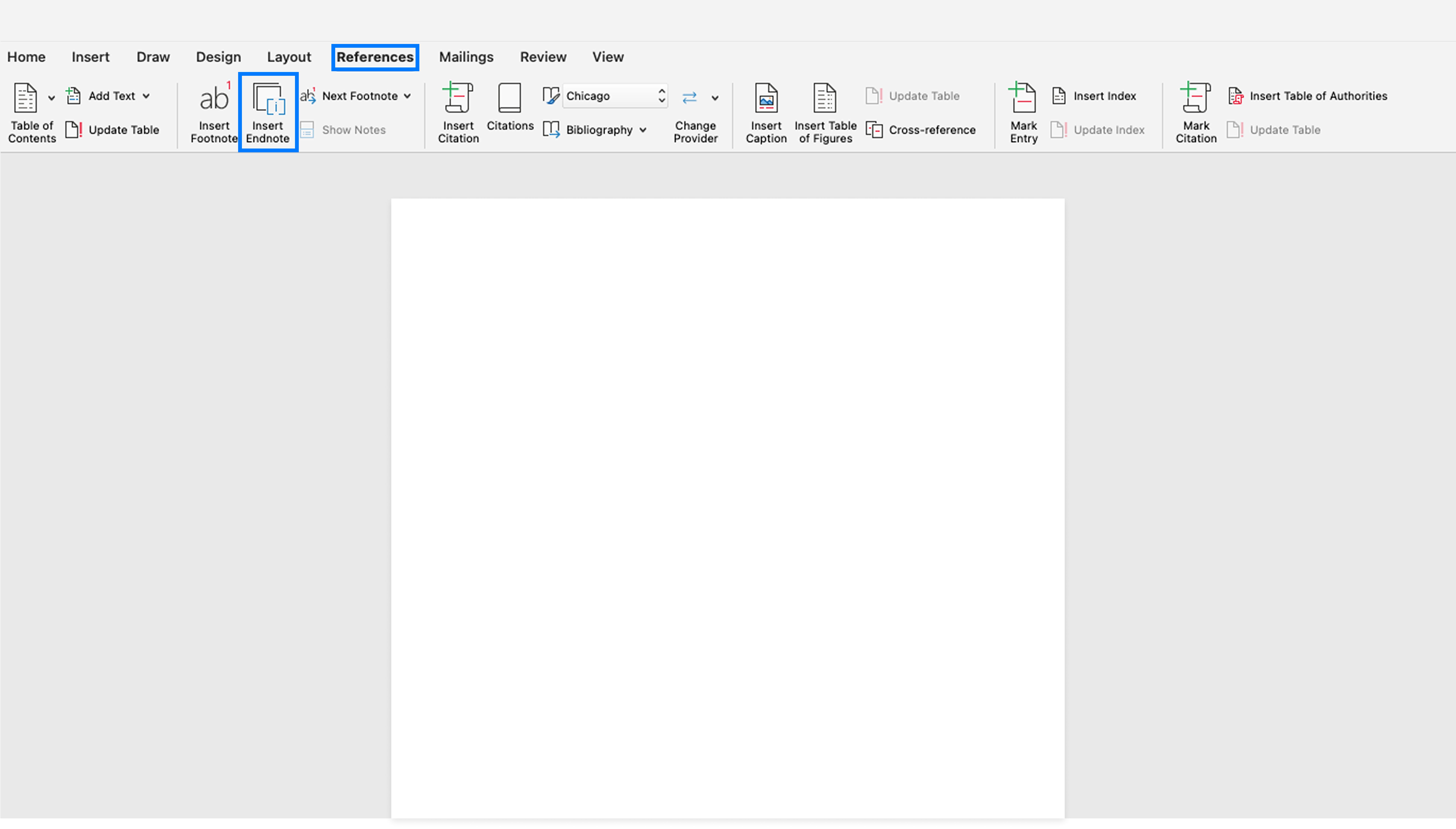 Adding Endnotes in Microsoft Word