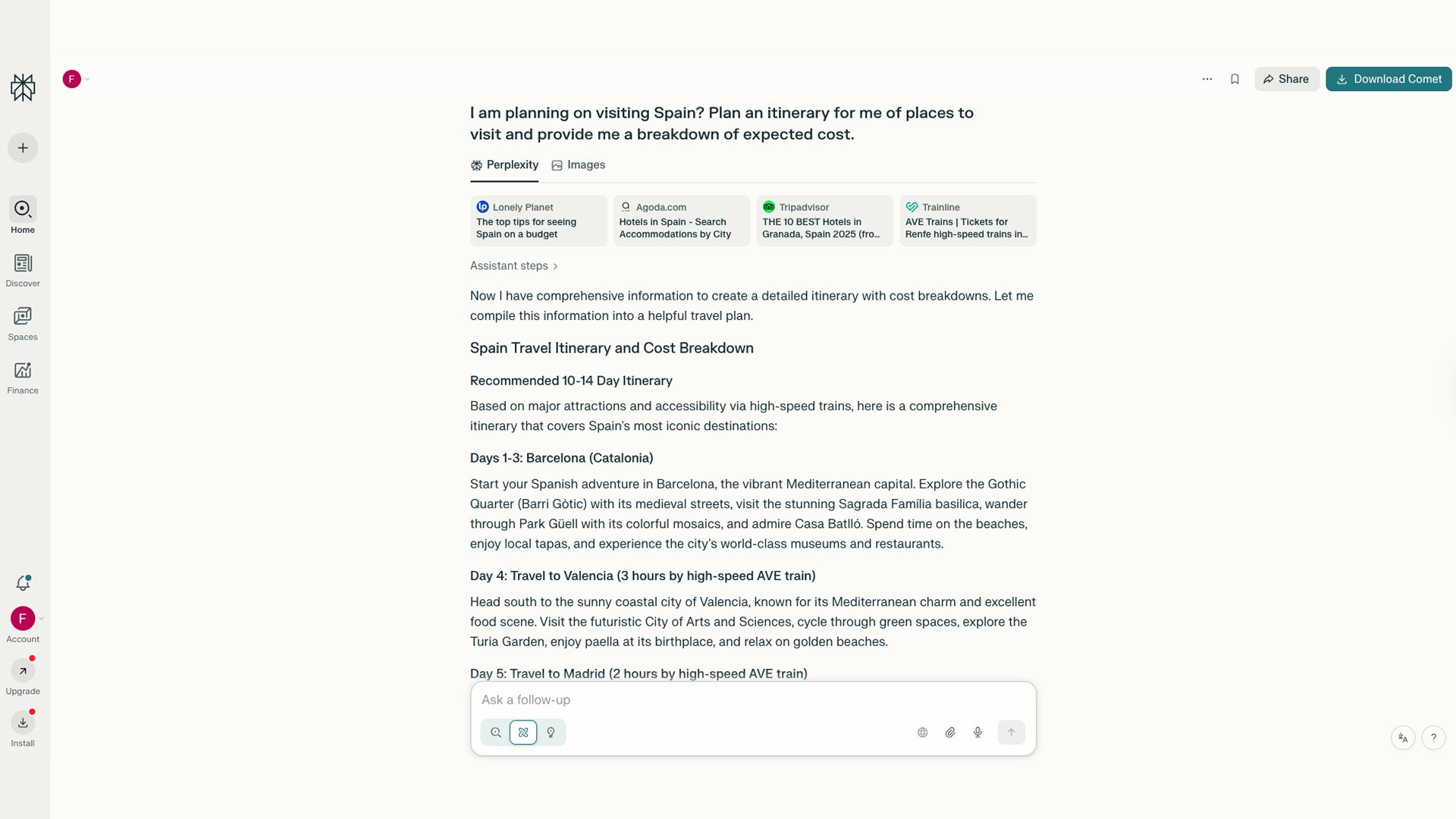 Research and Make Plans with Perplexity AI